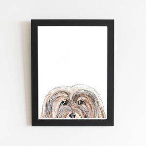Havanese Dog Art Print, Watercolor Pet Illustration Poster Drawing